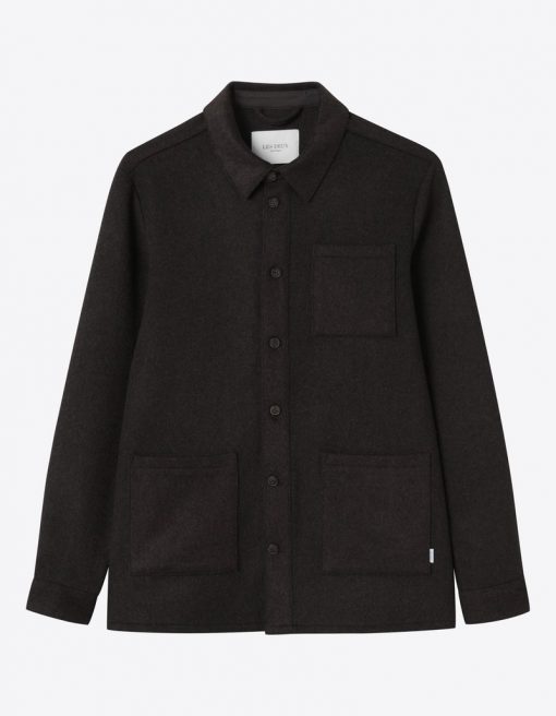 Les Deux Jason Wool Hybrid Jacket Dark Brown