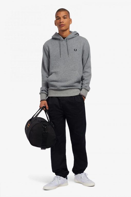 Fred Perry Tipped Hooded Sweatshirt Grey
