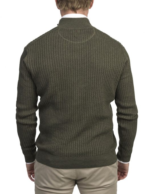 Hansen & Jacob Half Zip Mini Cable Knit Dark Green