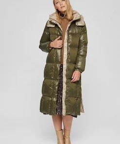 Esprit Long Down Coat Dark Khaki