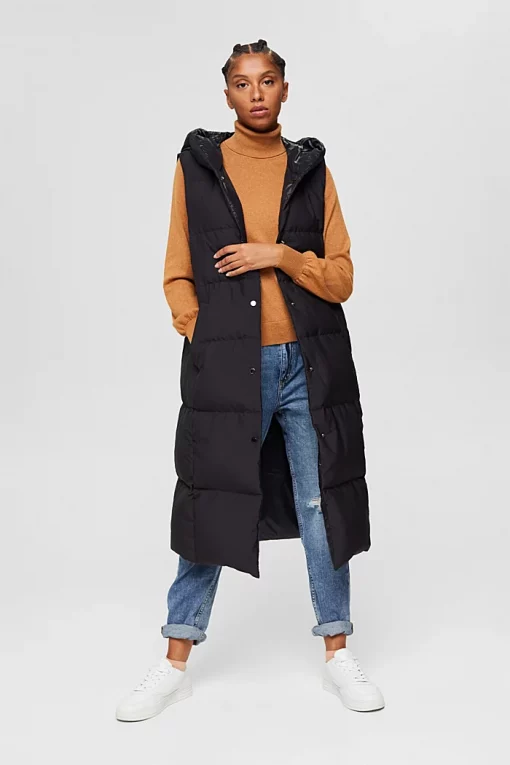 Esprit Long Down Vest Black
