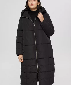 Esprit Long Quilted Coat Black
