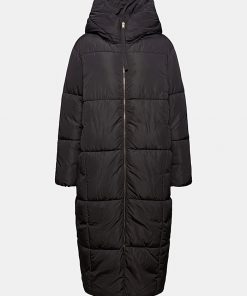 Esprit Long Quilted Coat Black