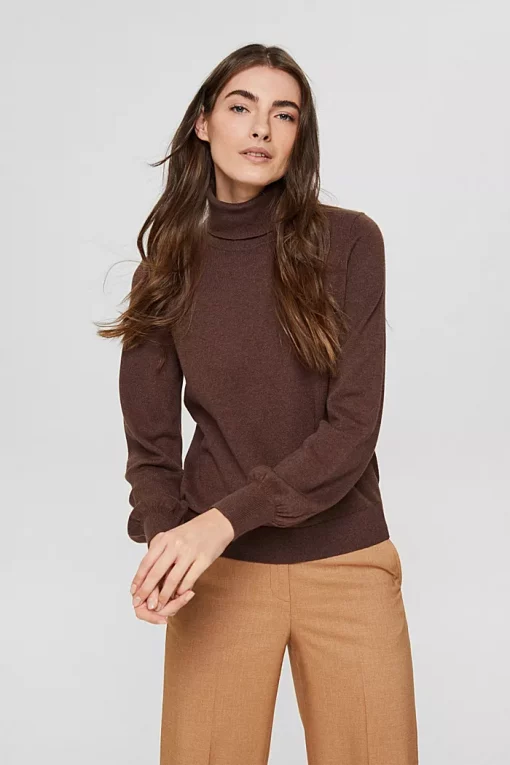 Esprit Polo Sweater Dark Brown