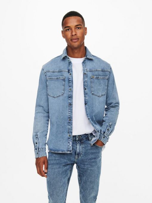 Only & Sons Lucas Life Denim Shirt Blue Denim