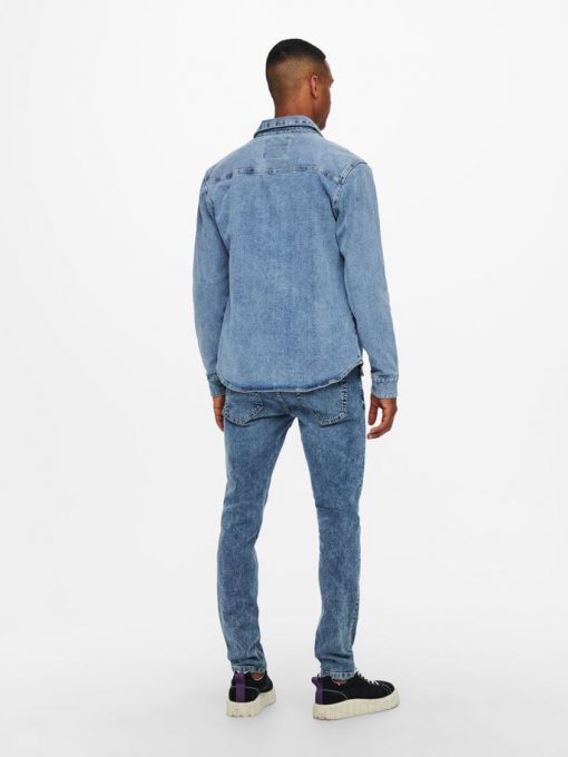 Only & Sons Lucas Life Denim Shirt Blue Denim