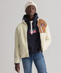 Gant Woman Fleece Jacket Offwhite