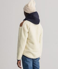 Gant Woman Fleece Jacket Offwhite