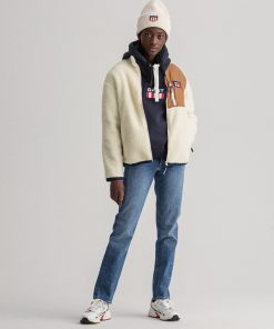 Gant Woman Fleece Jacket Offwhite
