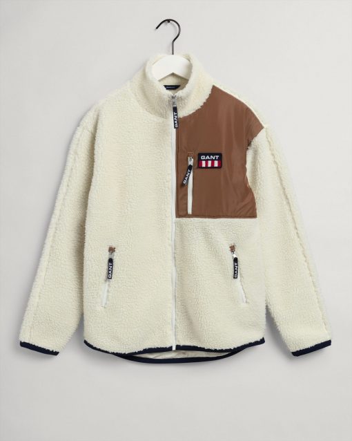 Gant Woman Fleece Jacket Offwhite