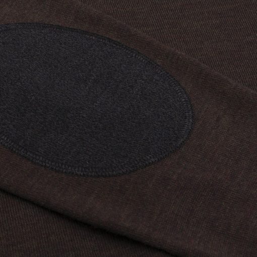 Stenströms Merino V-neck Elbow Patch Brown