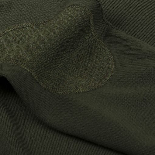 Stenströms Merino V-neck Elbow Patch Dark Green