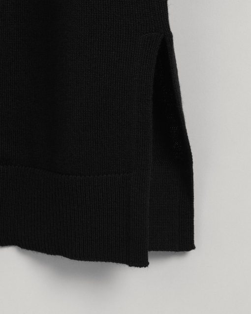 Gant Woman Merino Wool Dress Black