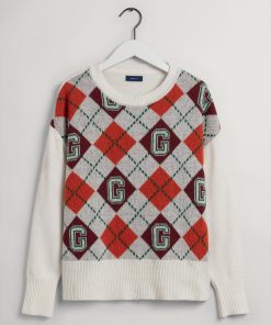 Gant Woman Argyle Sweater Cream