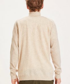 Knowledge Cotton Apparel Field Roll Neck Knit Gray