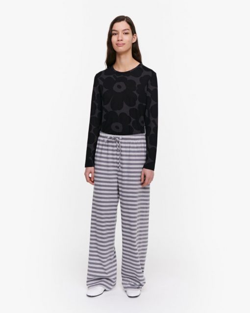 Marimekko Hiljainen Tasaraita Pants Grey