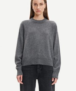 Samsøe Samsøe Amaris Crew Neck Dark Grey Melange