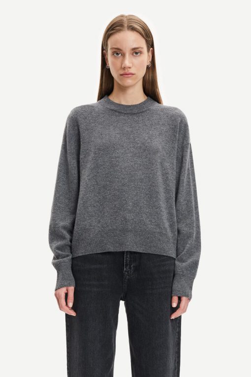 Samsøe Samsøe Amaris Crew Neck Dark Grey Melange