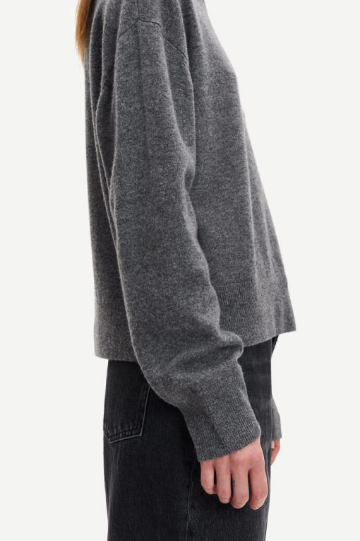Samsøe Samsøe Amaris Crew Neck Dark Grey Melange