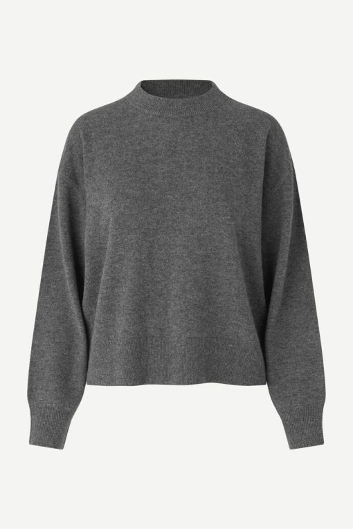 Samsøe Samsøe Amaris Crew Neck Dark Grey Melange