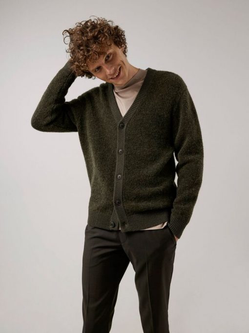J.Lindeberg Caleb Boucle Cardigan Umber Brown