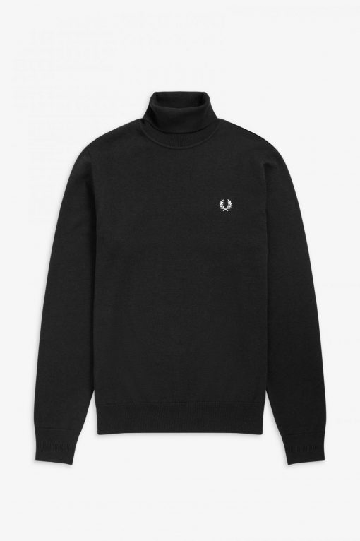 Fred Perry Roll Neck Jumper Black