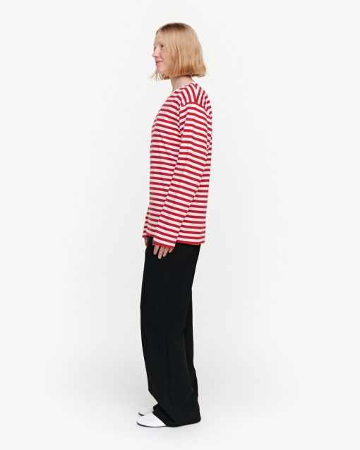 Marimekko Pitkähiha Tasaraita T-Shirt Red