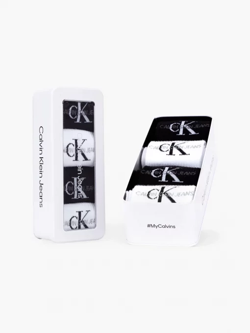 Calvin Klein 4-Pack Logo Socks Black/White