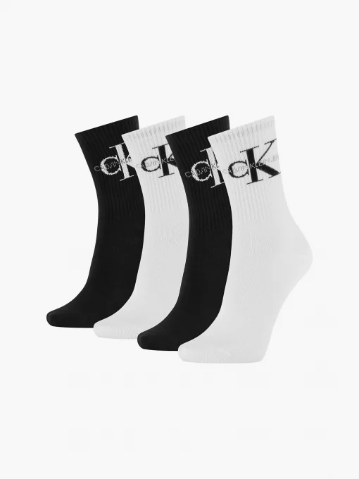 Calvin Klein 4-Pack Logo Socks Black/White