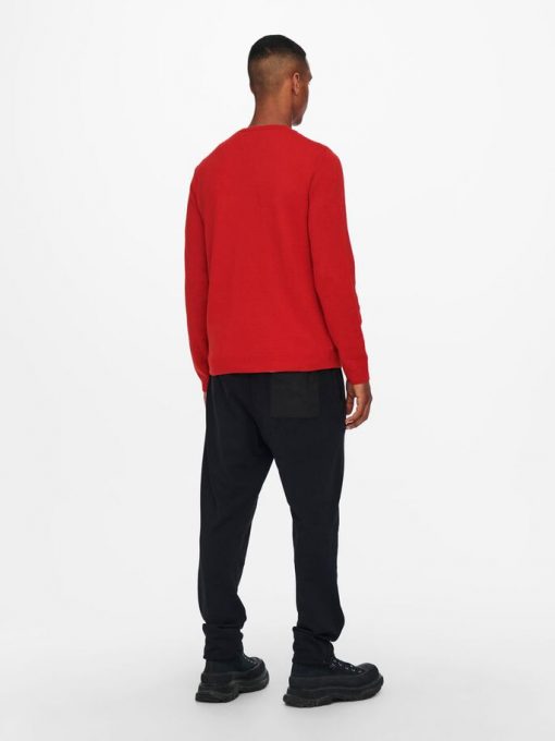 Only & Sons X-mas Sweet Santer Knit Pompeian Red