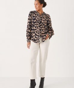 Part Two Marete Shirt Dark Navy Ikat Leo Print