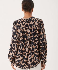 Part Two Marete Shirt Dark Navy Ikat Leo Print