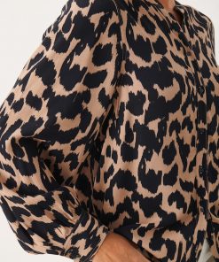 Part Two Marete Shirt Dark Navy Ikat Leo Print