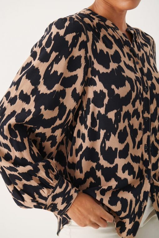 Part Two Marete Shirt Dark Navy Ikat Leo Print