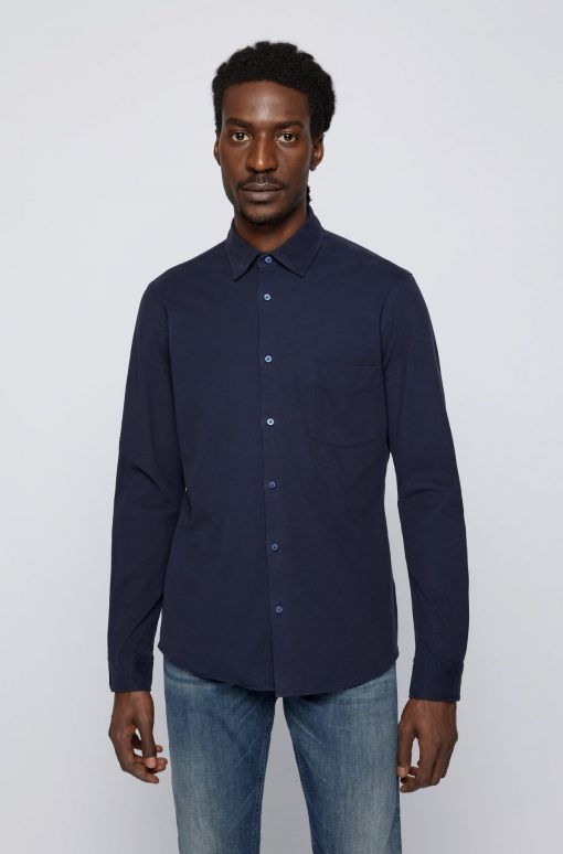 Boss Mysoft Shirt Dark Blue