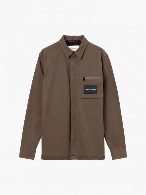 Calvin Klein Utility Overshirt Black Olive