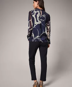 Comma, Satin Blouse Navy