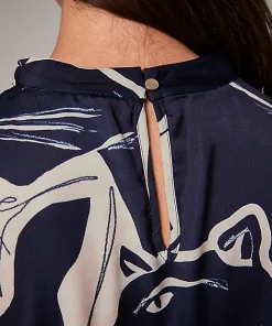 Comma, Satin Blouse Navy
