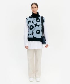 Marimekko Tausta Unikko Knitted Vest Blue