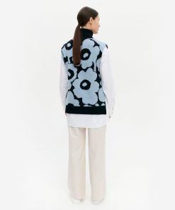 Marimekko Tausta Unikko Knitted Vest Blue