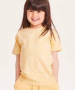 Knowledge Cotton Apparel Flax Owl Aop Tee Impala