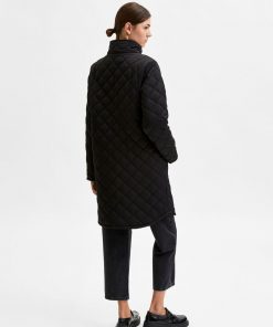 Selected Femme Filly Quilted Coat Black