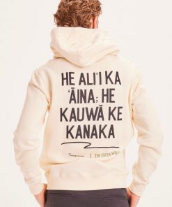 Knowledge Cotton Apparel Elm The Green Wave Hood Sweat Buttercream