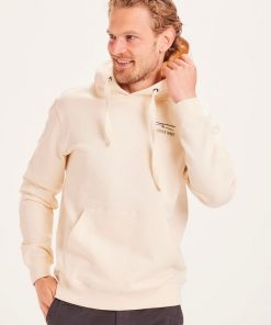 Knowledge Cotton Apparel Elm The Green Wave Hood Sweat Buttercream