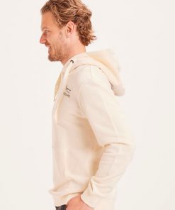Knowledge Cotton Apparel Elm The Green Wave Hood Sweat Buttercream