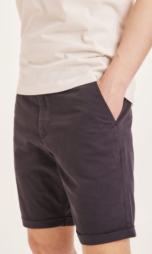 Knowledge Cotton Apparel Chuck Chino Poplin Shorts Black