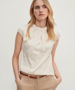 Comma, Sleeveless Blouse Beige