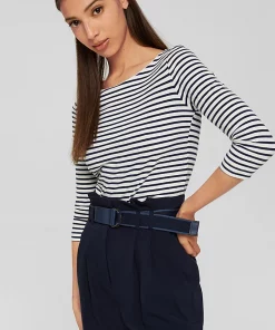 Esprit Striped Boatneck Tee White/Navy
