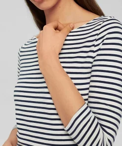 Esprit Striped Boatneck Tee White/Navy
