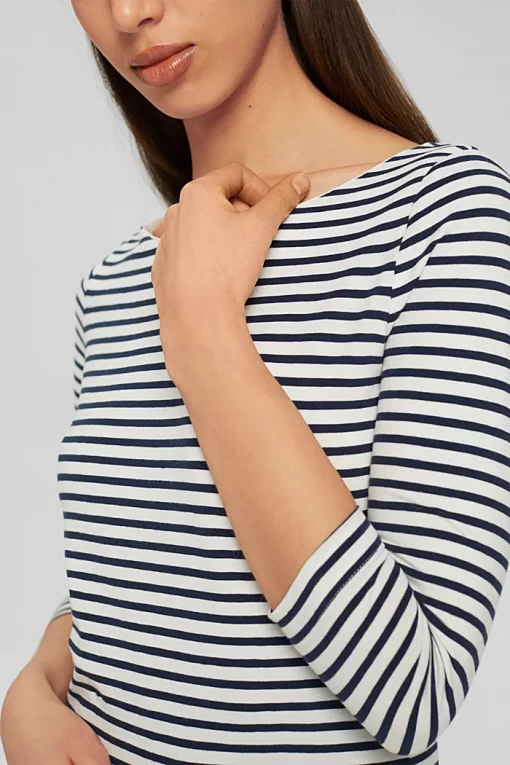 Esprit Striped Boatneck Tee White/Navy